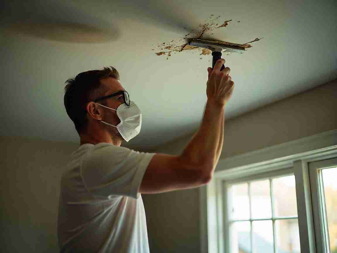 Guy plastering ceilling