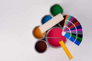 top view paint cans