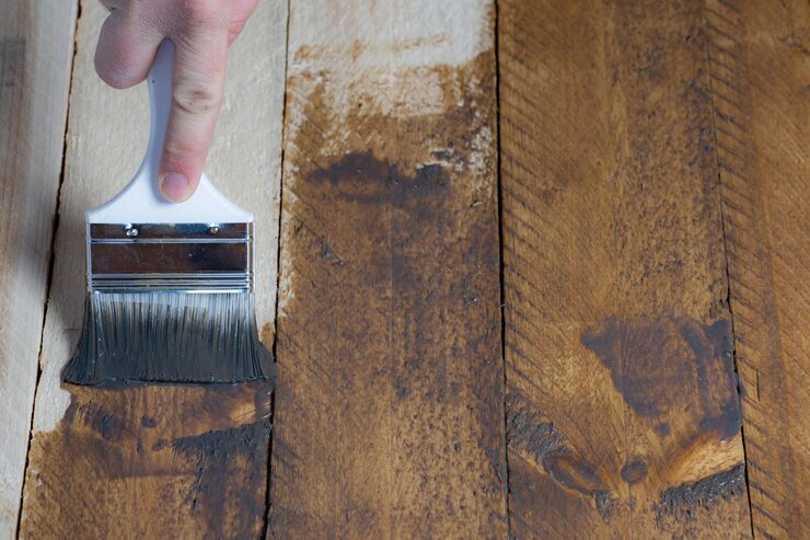 hand painting wooden table