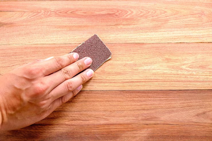 sand paper wooden table