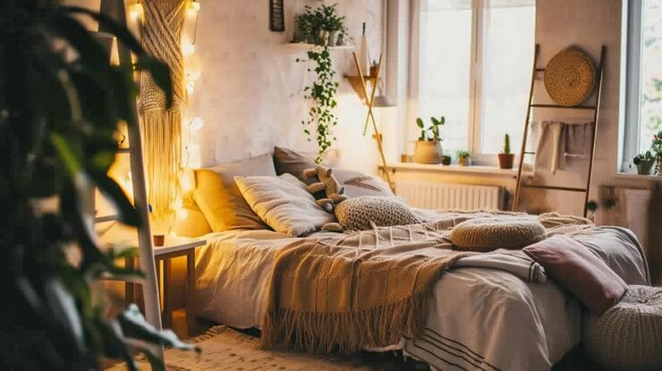 cozy bedroom boho style