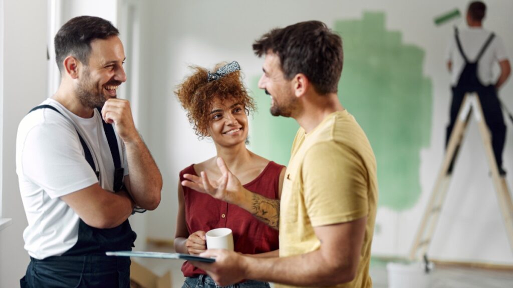 discussing a house painting estimate
